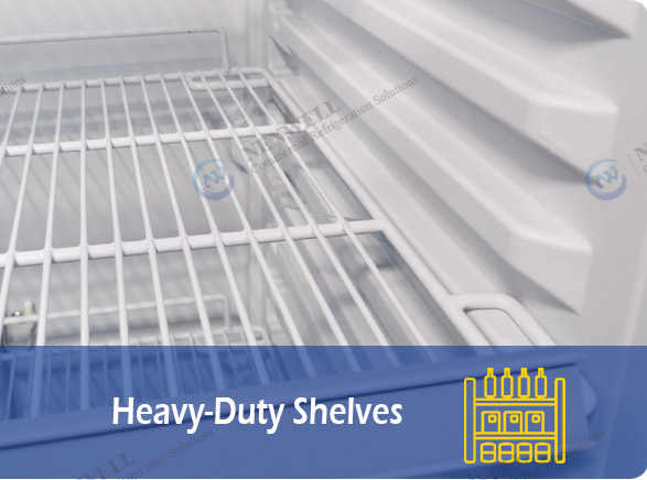 Heavy-Duty Shelves | NW-LG232B-282B-332B-382B glass door chiller fridge