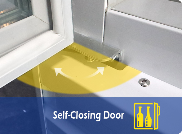 Self-Closing Door | NW-LG232B-282B-332B-382B glass display chiller