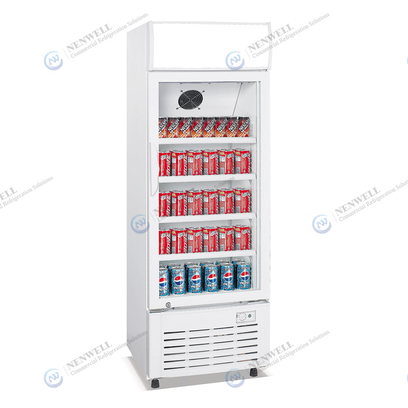 Upright Single Glass Door Cooler Fridge With Direct Cooling System