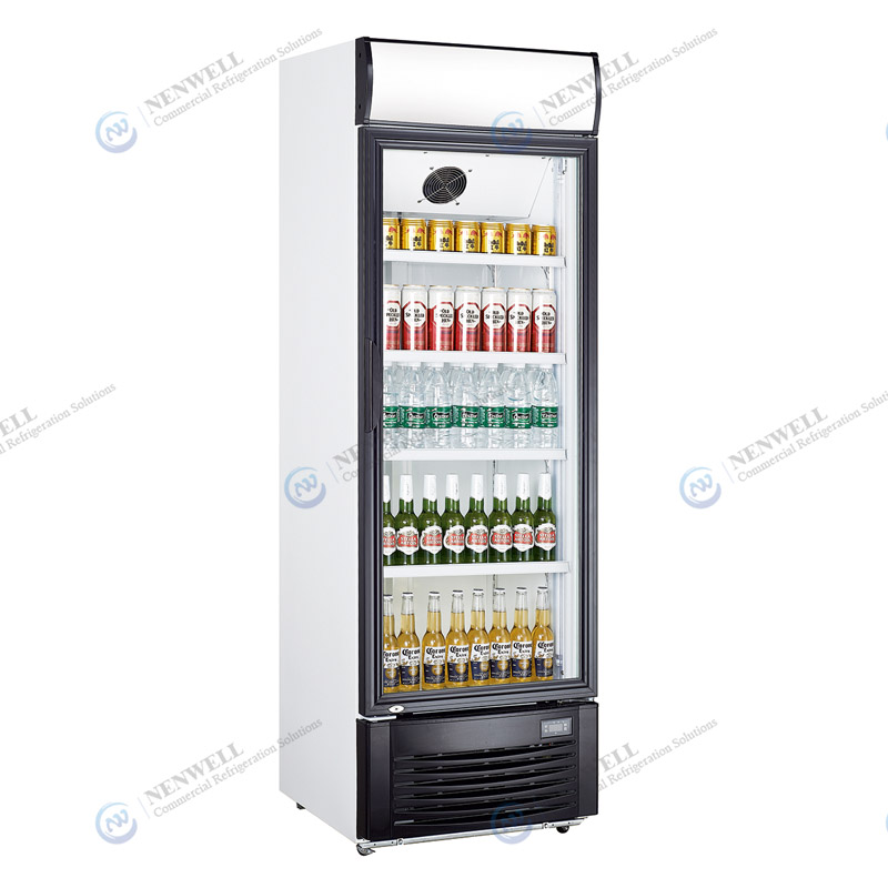 Upright Single Glass Door Cooler Fridge With Direct Cooling System