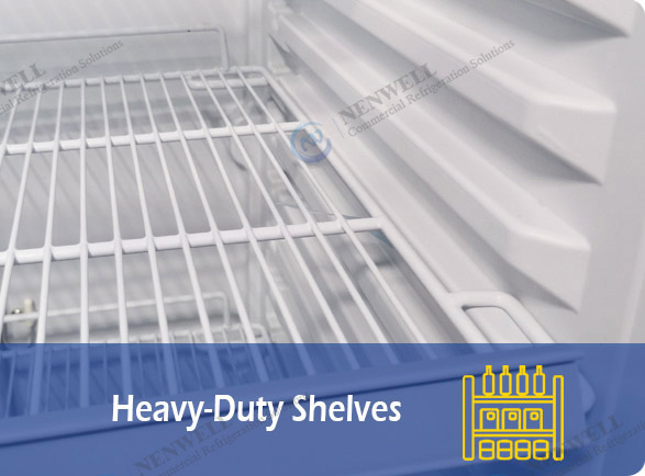 Heavy-Duty Shelves | NW-LG268-300-350-430 upright glass door fridge