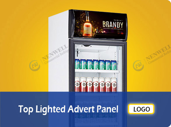 Top Lighted Advert Panel | NW-LG268-300-350-430 single fridge