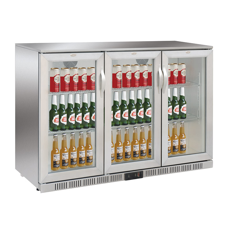 Beverage Stock Stainless Steel Counter height Trible Door Back Bar Cooler