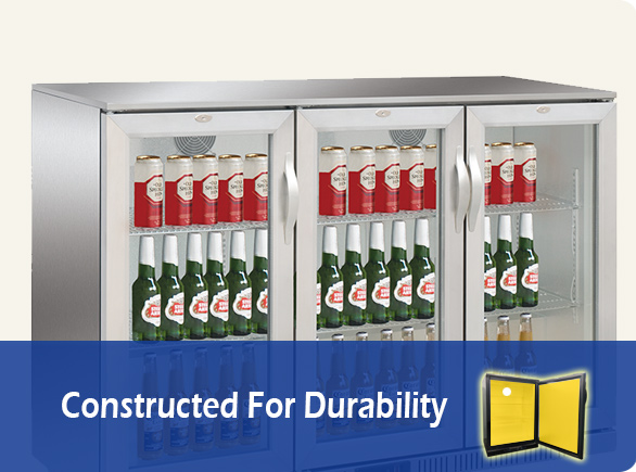 Constructed For Durability | NW-LG330B triple sliding door bar fridge