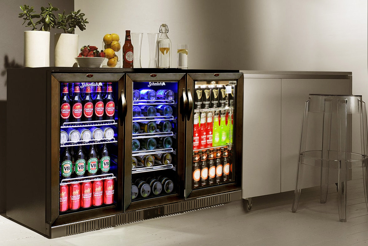 NW-LG330H Under Counter Black 3 Glass Door Beverage And Beer Drinks Bottle Display Back Bar Cooler Fridge Price For Sale | manufacturers & factories