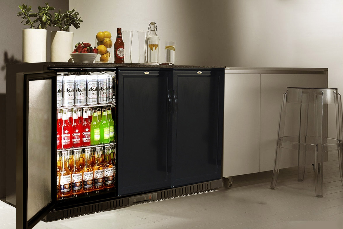 NW-LG330M Small Triple Solid Door Beer Beverage And Cool Drinks Back Bar Refrigerator Price For Sale | manufacturers & factories