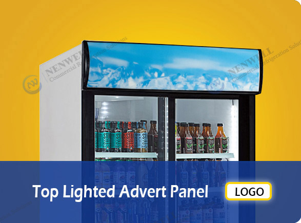Top Lighted Advert Panel | NW-LG400S-600S-800S-1000S upright display refrigerator