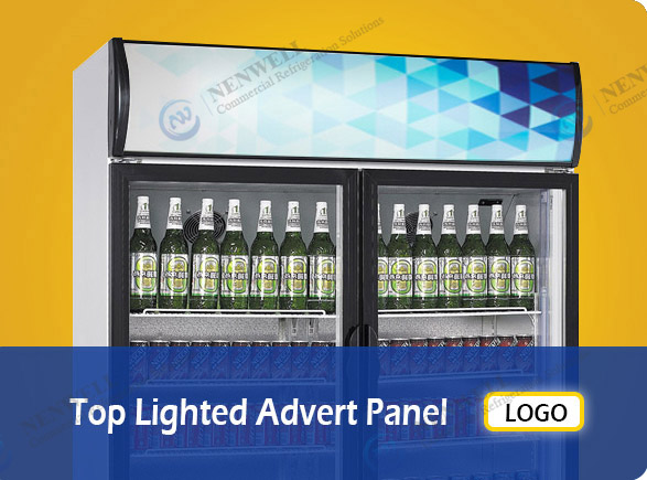 Top Lighted Advert Panel | NW-LG420-620-820 commercial upright drinks fridge