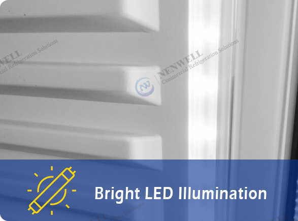 Bright LED Illumination | NW-LG420-620-820 double door display fridge for sale