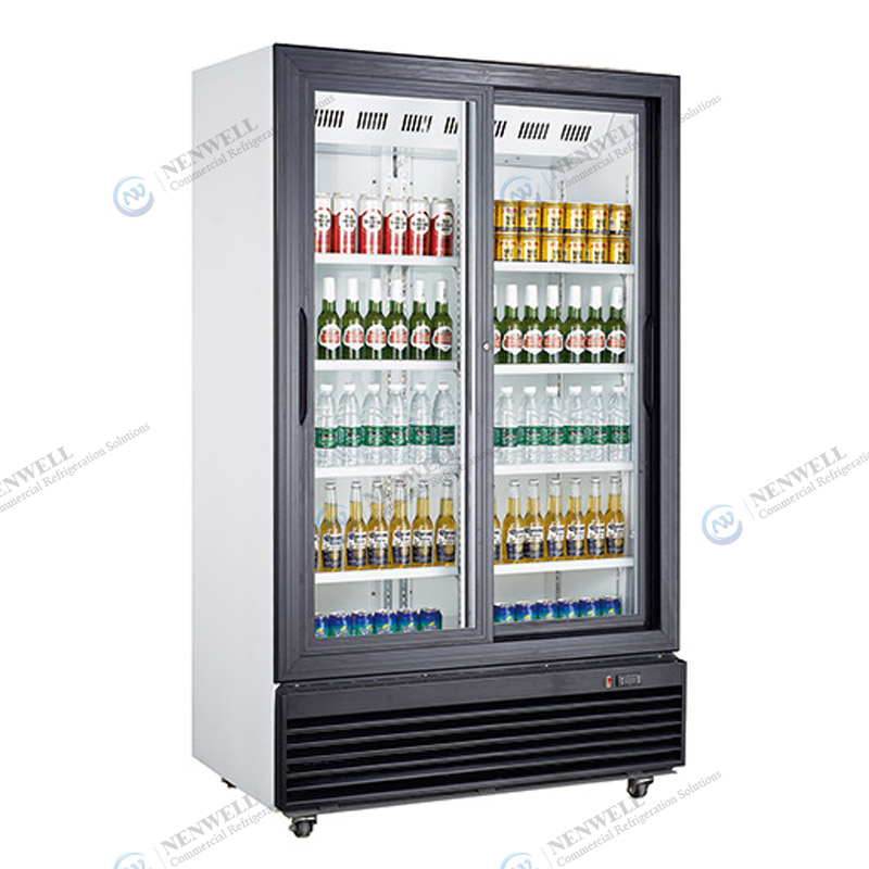 Fridges tal-wiri tal-birra tal-bieb tal-ħġieġ li jiżżerżqu doppji vertikali bis-sistema tat-tkessiħ tal-fann