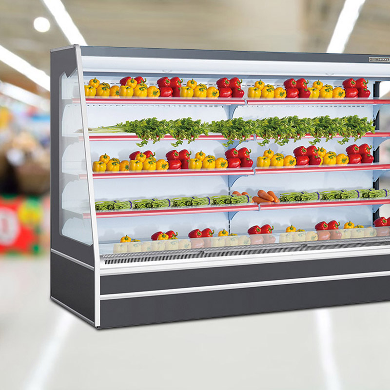 Remote Multideck Vegetable Display Refrigerator For Grocery Store