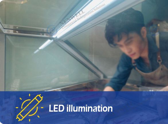 LED illumination | NW-QD12 ice cream dipping freezers