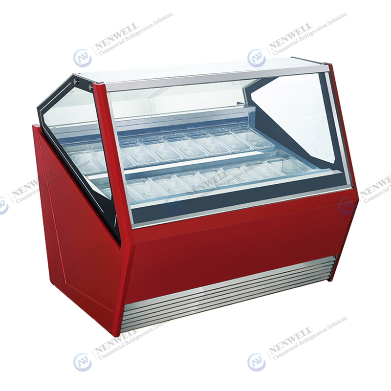 Commercial Ice Cream Shop Gelato Display Dipping Showcase Freezer Cabinets