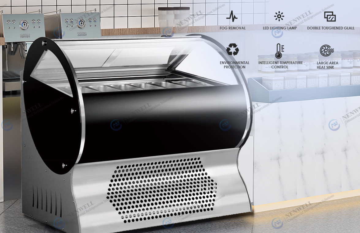 NW-QW8 Ice Cream Retail Shop Gelato Display Freezer Case And Refrigerator Price For Sale | factory and manufacturers