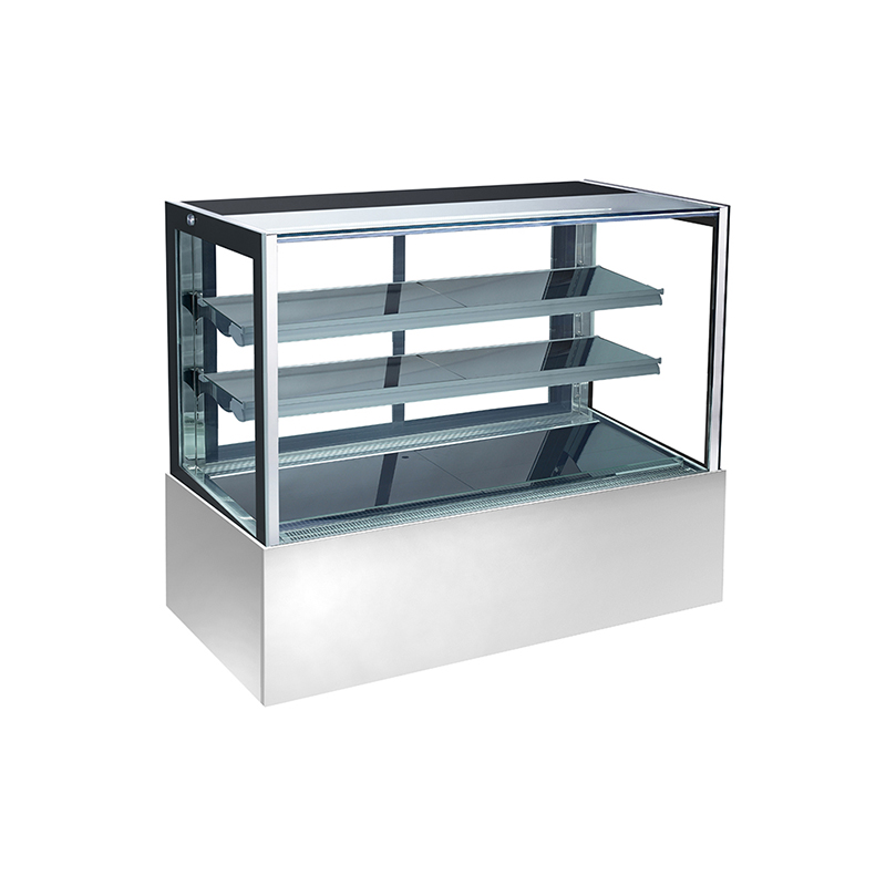 Commercial Curved Glass Standing Cake Display Refrigerator For Convenience Shops