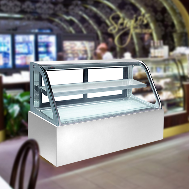 Commercial Small Cake And Pastry Curved Glass Display Refrigerator For ...