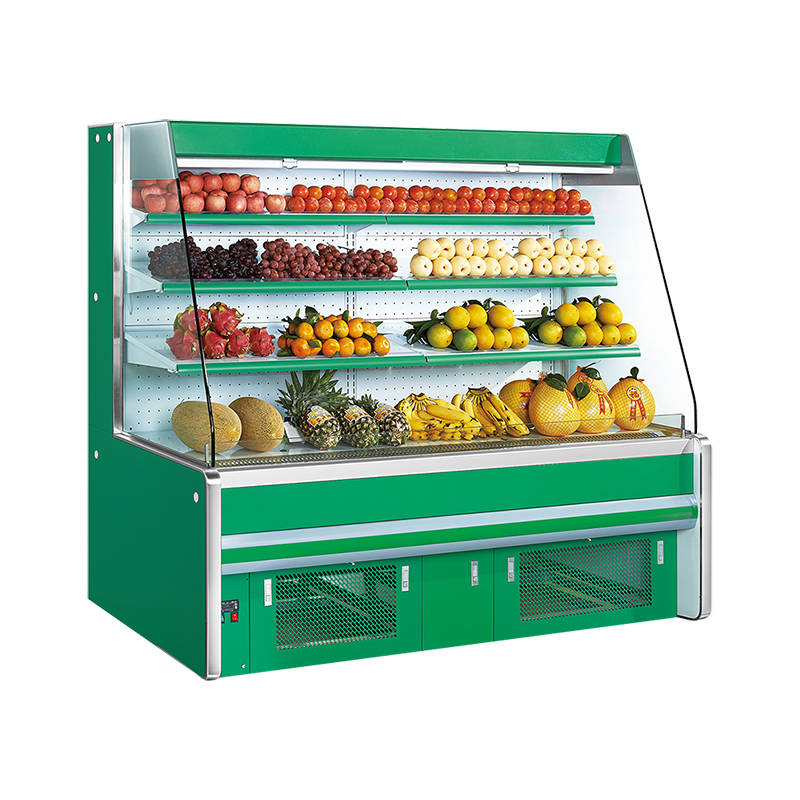 Supermarket Remote Type Air Open Curtain Multideck Display Fridge For Fresh Vegetables