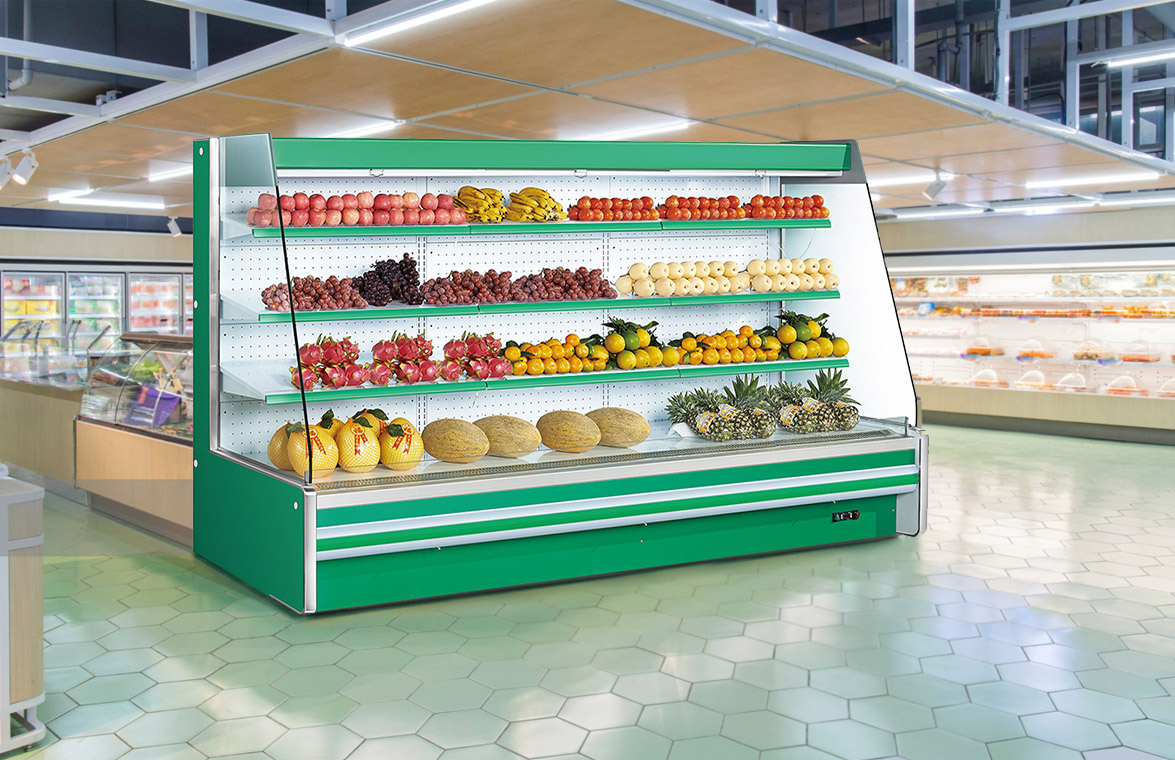 NW-SBG30BF Supermarket Remote Multideck Open Air Curtain Refrigerator For Vegetables And Fruits
