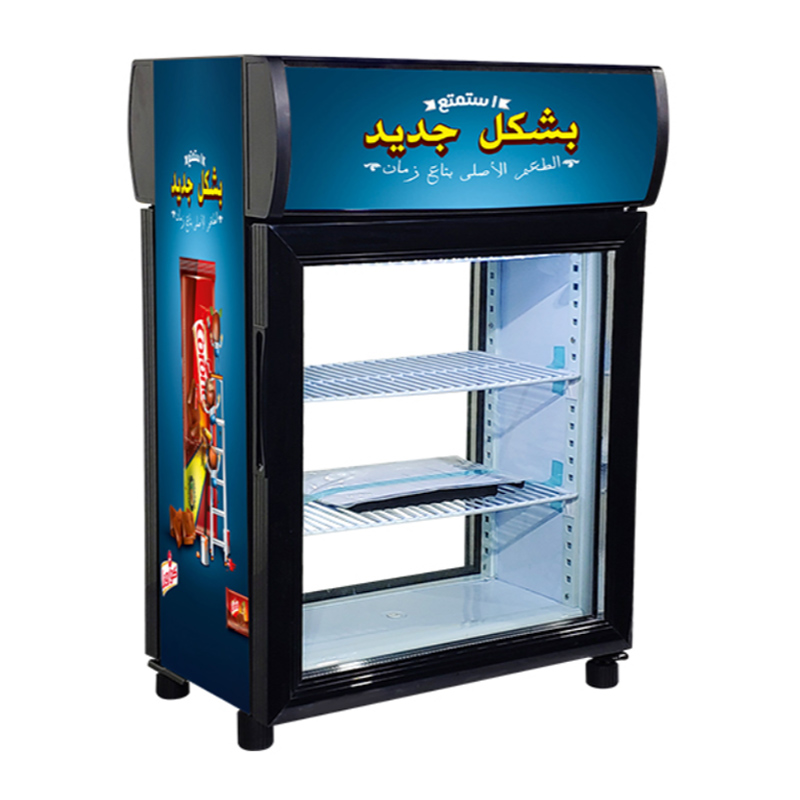 Commercial Small Front And Rear Glass Door Countertop Refrigerated Display Chiller Case