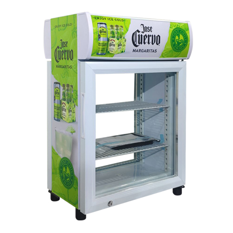 Commercial Small Front And Rear Glass Door Countertop Refrigerated Display Chiller Case