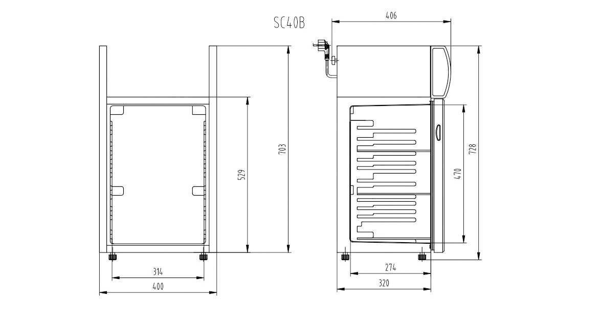 NW-SC40B Dimensions