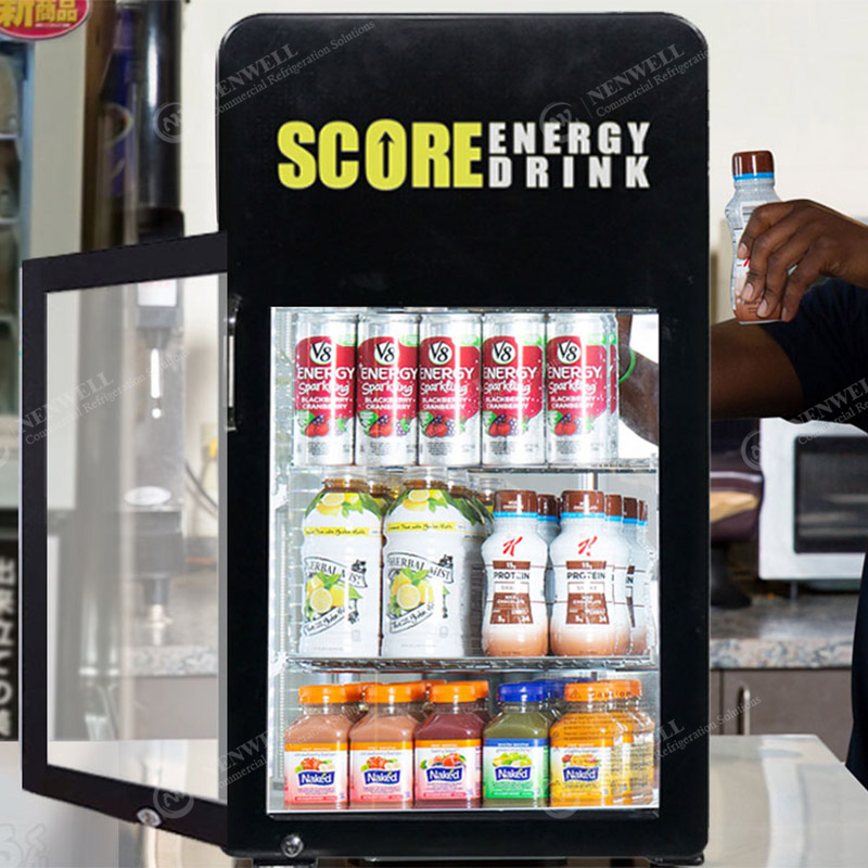 NW-SC68B-D Commercial Small Beer & Beverage Front & Rear Door Countertop Merchandiser Refrigerators