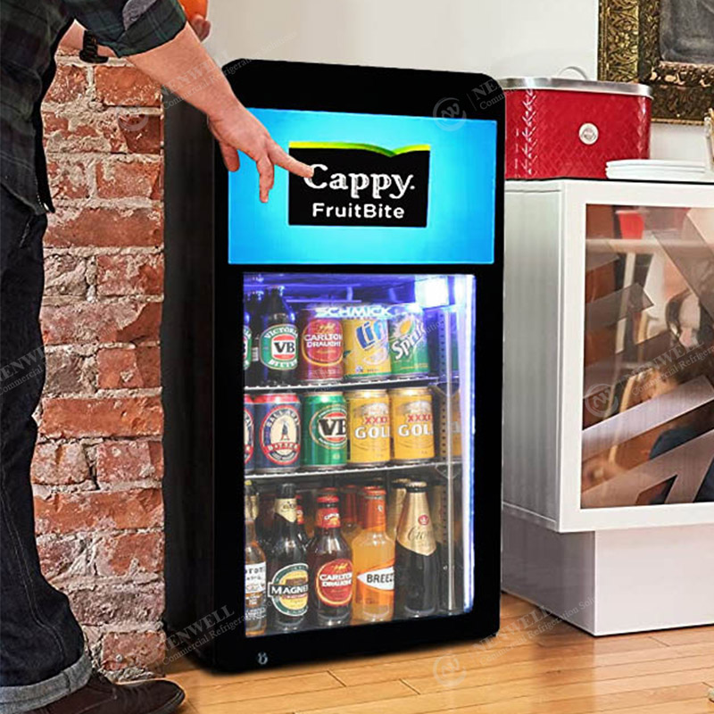 Εμπορικές μικρές μπύρες και ποτά με γυάλινη πόρτα πάγκου με οθόνη ψυγείου
