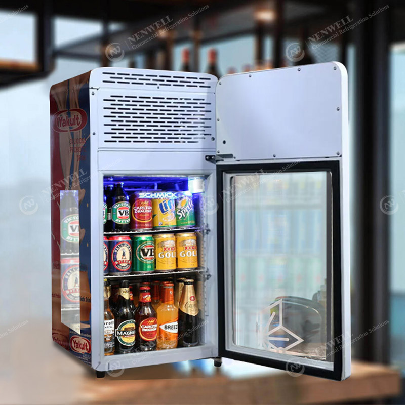 NW-SC68T Commercial Mini Beverage Side And Front Glass Door Countertop Display Refrigeration