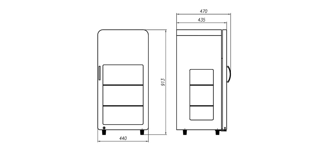 Dimensions | NW-SC68T Beverage Countertop Refrigeration