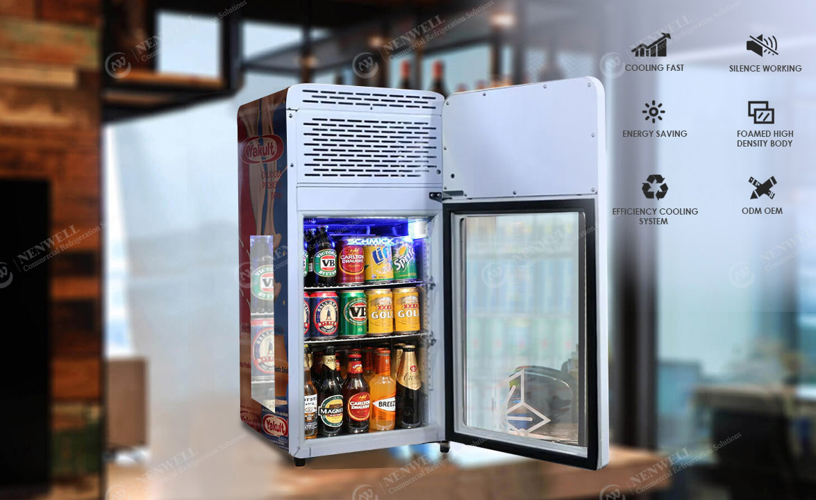 NW-SC68T Commercial Mini Beverage Side And Front Glass Door Countertop Display Refrigeration Price For Sale | factories & manufacturers