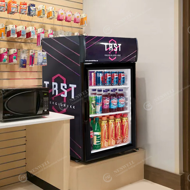 Commercial Mini Cold Drinks And Foods Over Countertop Display Fridge