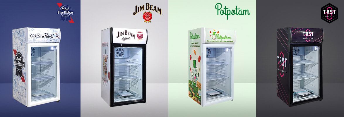 Adhesivos personalizables |NW-SC80B Mini frigorífico comercial para bebidas frías e alimentos sobre mostrador