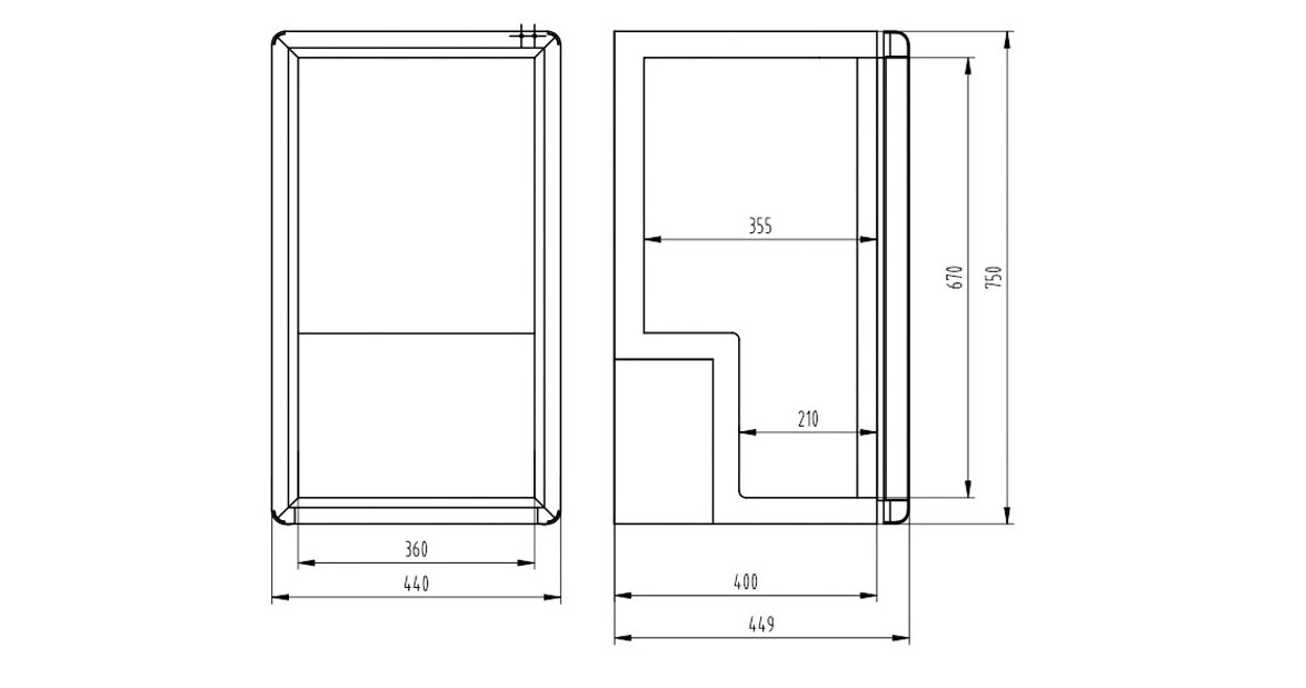 Dimensions | NW-SC80H commercial drink fridge