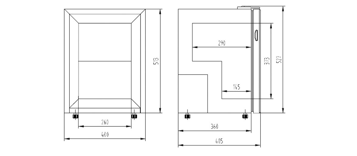 Dimensions | NW-SD21 countertop ice cream display freezer