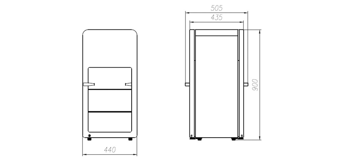 Dimensions | NW-SD50BG table top ice cream display freezer