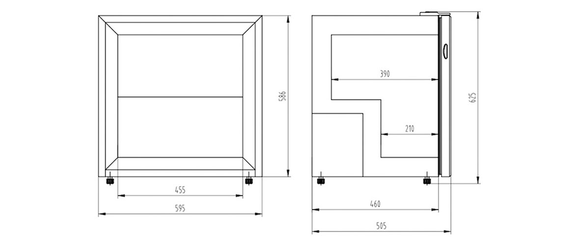 Dimensions | NW-SD55B Mini Countertop Freezer