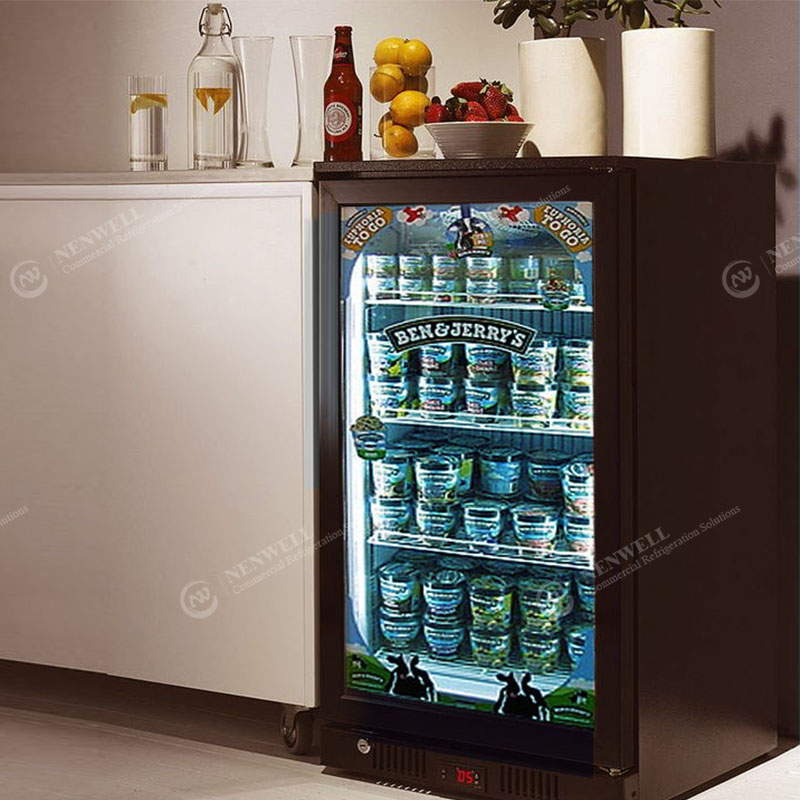 NW-SD98 Coffee Shop Small Frost Free Table Top Display Fridge And Freezer For Commercial
