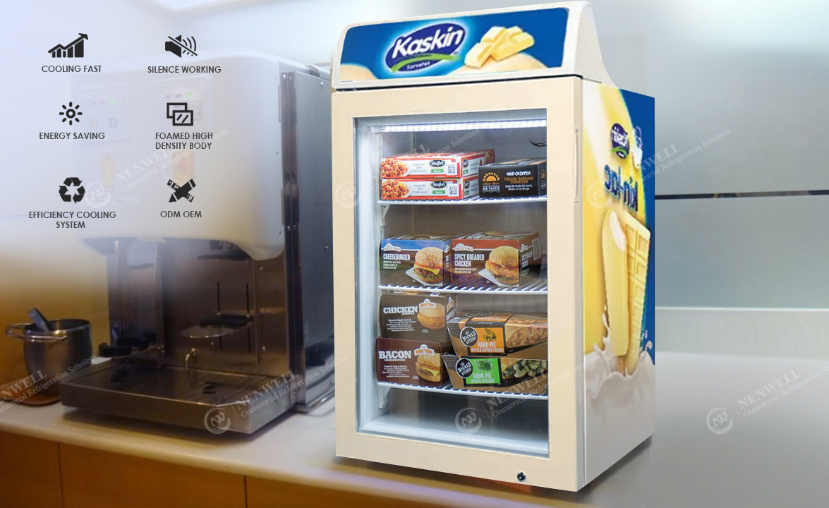 NW-SD98D Commercial Mini Ice Cream Glass Door Countertop Display Freezers Price For Sale | factories & manufacturers