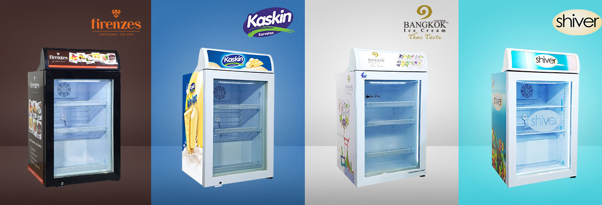 Customizable Stickers | NW-SD98D Commercial Mini Ice Cream Glass Door Countertop Display Freezers Price For Sale