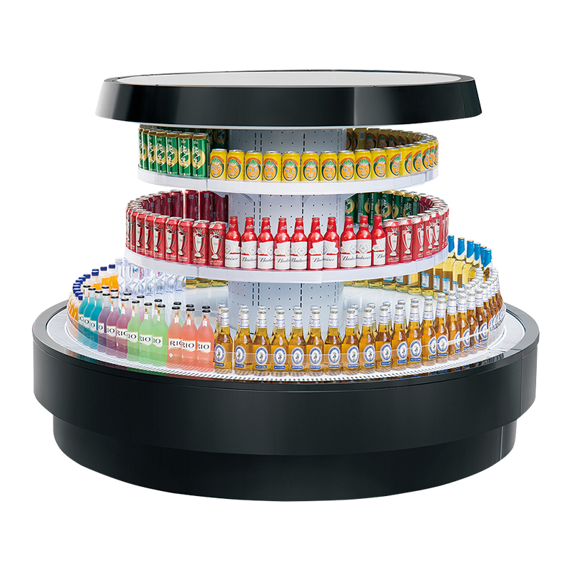 Supermarket Mini Ring Remote Semi-circle Type Display Case For Fruits And Vegetable