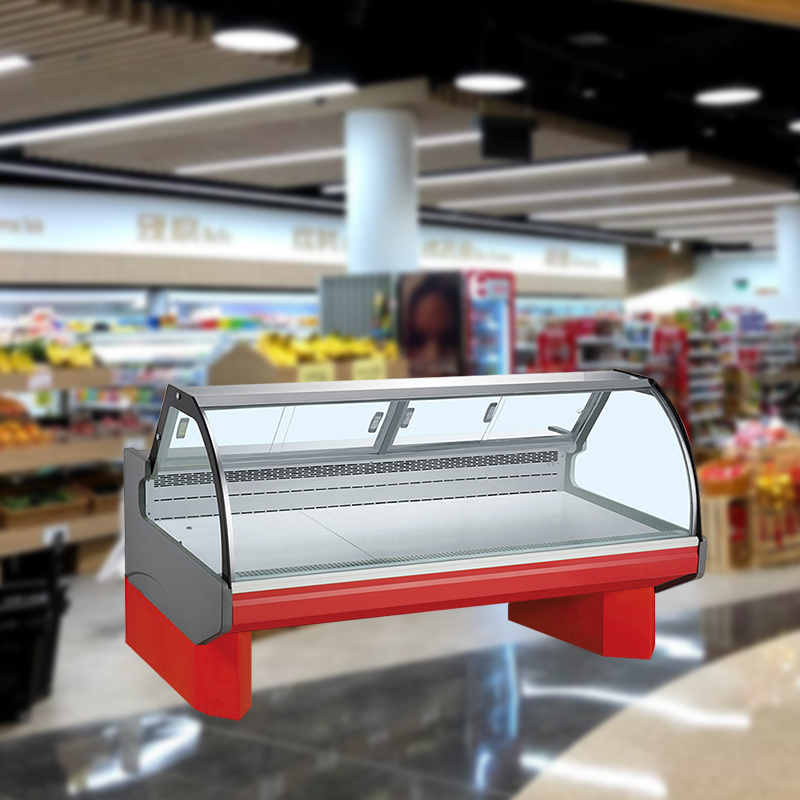 Supermarket Deli Rear Sliding Door Remote Type Showcase For Meat Display