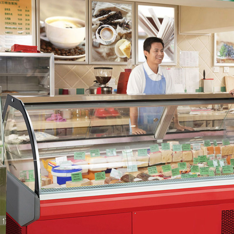 Commercial Plug-In Curved Glass Deli And Refrigerated Food Display Case