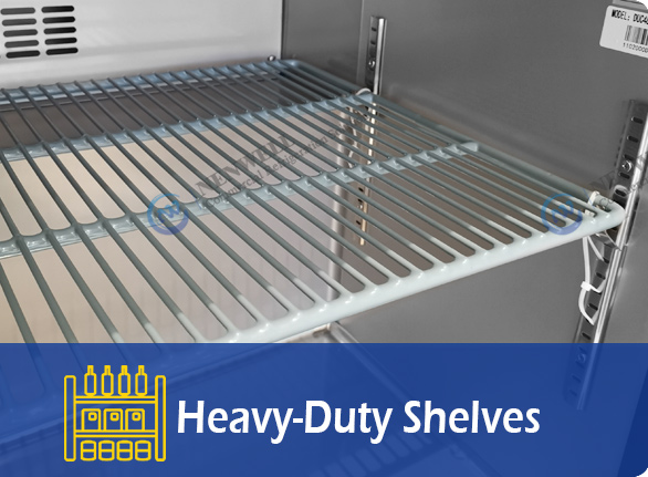 Heavy-Duty Shelves | NW-ST72BFG glass freezer price