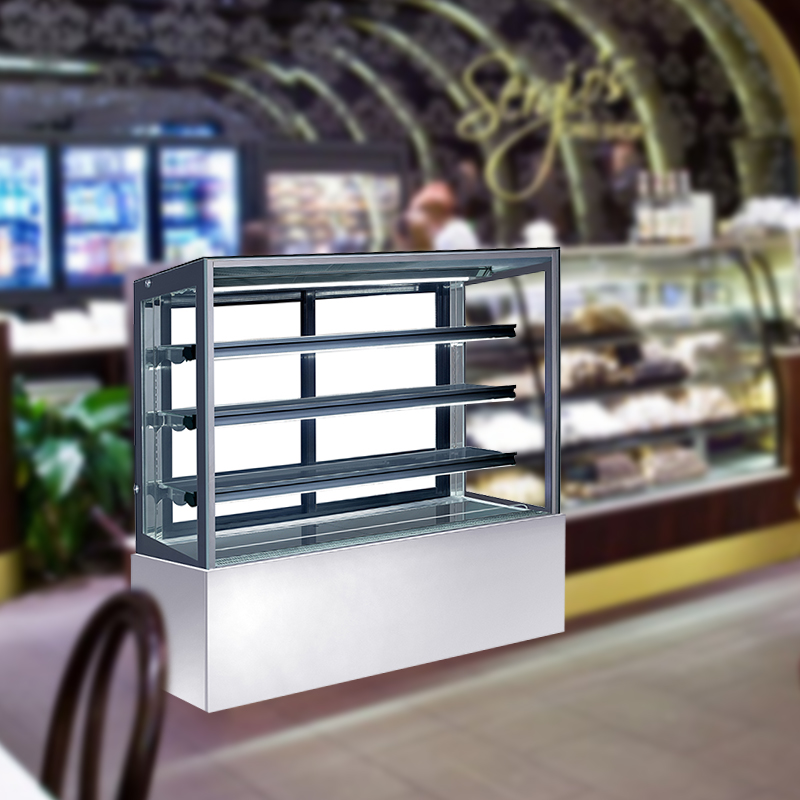 Commercial Grocery Shop Multideck Cake Display Fridge For Dessert Showing