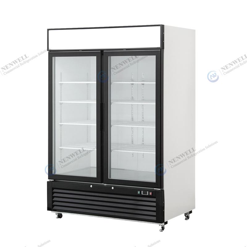 Store Shop Drinks Retailing Commercial Swing Door Upright Glass Merchandiser