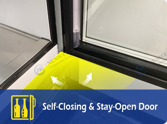 Self-Closing & Stay-Open Door | NW-UF2110 vertical glass door freezer