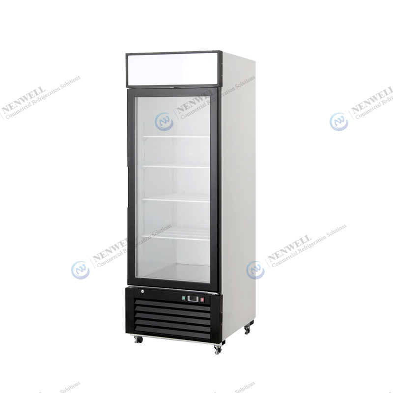Commercial Upright Single Glass Door Display Freezer With Fan Cooling System