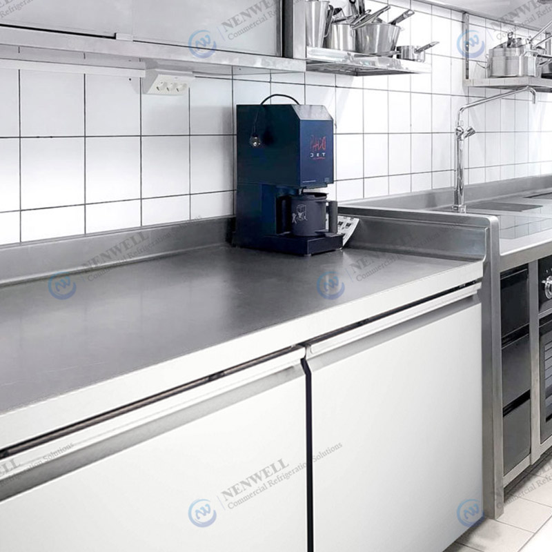 Commercial Kitchen Frost Free Double Door Stainless Steel Under Counter Fridge And Freezer