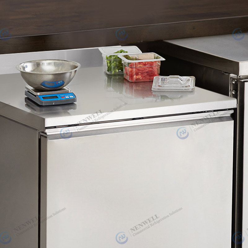 NW-UWT27R Single Door Under Counter And Worktop Stainless Steel Freezer Fridge For Kitchen