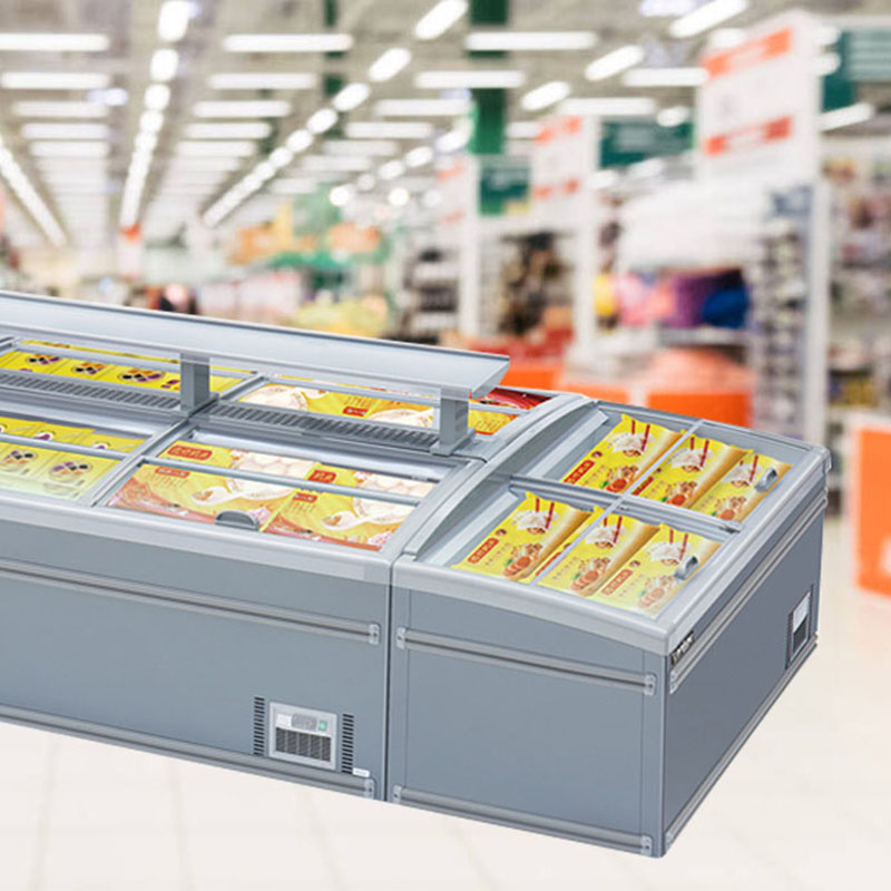 Grocery Store Plug-In Large Capacity Composite Island Display Freezer